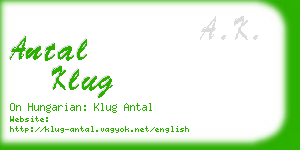 antal klug business card